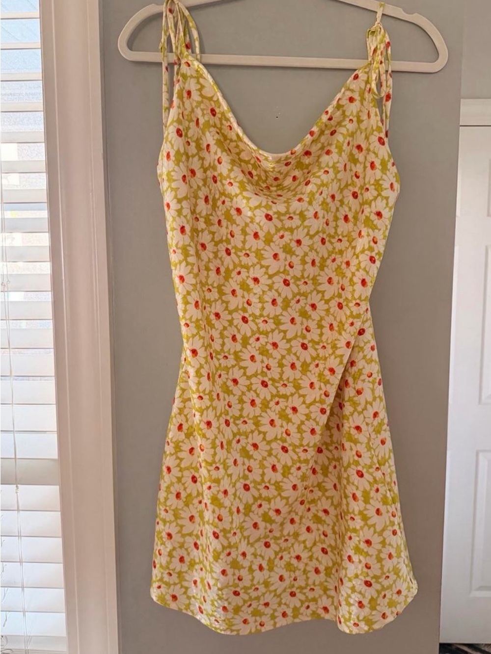 Altar'd State Green Daisy Cowl Slip Dress